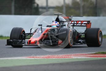 World © Octane Photographic Ltd. Formula 1 - Winter Test 2. Romain Grosjean - Haas F1 Team VF-17. Circuit de Barcelona-Catalunya. Wednesday 8th March 2017. Digital Ref:1785CB1D5685