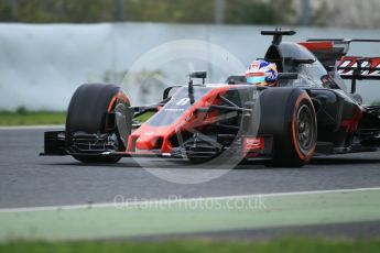 World © Octane Photographic Ltd. Formula 1 - Winter Test 2. Romain Grosjean - Haas F1 Team VF-17. Circuit de Barcelona-Catalunya. Wednesday 8th March 2017. Digital Ref:1785CB1D5687