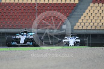 World © Octane Photographic Ltd. Formula 1 - Winter Test 2. Valtteri Bottas - Mercedes AMG Petronas F1 W08 EQ Energy+ and Felipe Massa - Williams Martini Racing FW40. Circuit de Barcelona-Catalunya. Wednesday 8th March 2017. Digital Ref:1785CB1D5701