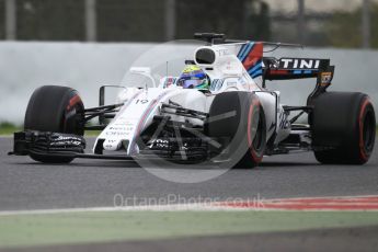 World © Octane Photographic Ltd. Formula 1 - Winter Test 2. Felipe Massa - Williams Martini Racing FW40. Circuit de Barcelona-Catalunya. Wednesday 8th March 2017. Digital Ref:1785CB1D5714