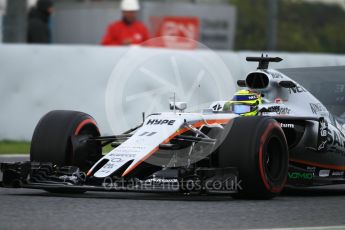 World © Octane Photographic Ltd. Formula 1 - Winter Test 2. Sergio Perez - Sahara Force India VJM10. Circuit de Barcelona-Catalunya. Wednesday 8th March 2017. Digital Ref:1785CB1D5733