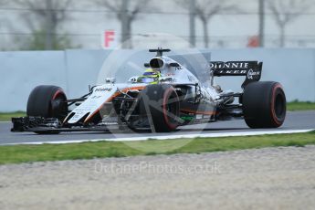 World © Octane Photographic Ltd. Formula 1 - Winter Test 2. Sergio Perez - Sahara Force India VJM10. Circuit de Barcelona-Catalunya. Wednesday 8th March 2017. Digital Ref:1785CB1D5805