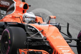 World © Octane Photographic Ltd. Formula 1 - Winter Test 2. Fernando Alonso - McLaren Honda MCL32. Circuit de Barcelona-Catalunya. Wednesday 8th March 2017. Digital Ref:1785CB1D6000