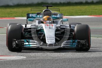 World © Octane Photographic Ltd. Formula 1 - Winter Test 2. Lewis Hamilton - Mercedes AMG Petronas F1 W08 EQ Energy+. Circuit de Barcelona-Catalunya. Wednesday 8th March 2017. Digital Ref: 1785CB1D6220