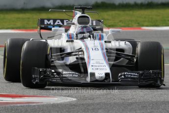 World © Octane Photographic Ltd. Formula 1 - Winter Test 2. Lance Stroll - Williams Martini Racing FW40. Circuit de Barcelona-Catalunya. Wednesday 8th March 2017. Digital Ref: 1785CB1D6236