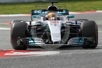 World © Octane Photographic Ltd. Formula 1 - Winter Test 2. Lewis Hamilton - Mercedes AMG Petronas F1 W08 EQ Energy+. Circuit de Barcelona-Catalunya. Wednesday 8th March 2017. Digital Ref: 1785CB1D6243