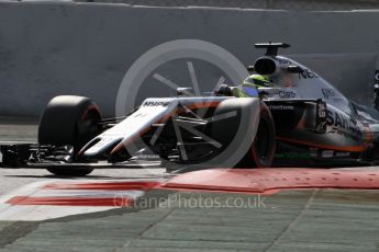 World © Octane Photographic Ltd. Formula 1 - Winter Test 2. Sergio Perez - Sahara Force India VJM10. Circuit de Barcelona-Catalunya. Wednesday 8th March 2017. Digital Ref: 1785CB1D6292