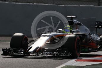 World © Octane Photographic Ltd. Formula 1 - Winter Test 2. Sergio Perez - Sahara Force India VJM10. Circuit de Barcelona-Catalunya. Wednesday 8th March 2017. Digital Ref: 1785CB1D6294