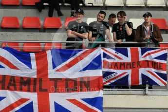 World © Octane Photographic Ltd. Formula 1 - Winter Test 2. Lewis Hamilton fans - Mercedes AMG Petronas F1 W08 EQ Energy+. Circuit de Barcelona-Catalunya. Wednesday 8th March 2017. Digital Ref:1785CB1D6356