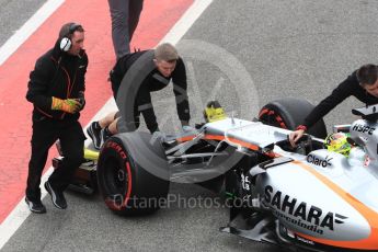 World © Octane Photographic Ltd. Formula 1 - Winter Test 2. Sergio Perez - Sahara Force India VJM10. Circuit de Barcelona-Catalunya. Wednesday 8th March 2017. Digital Ref: 1785LB1D3932