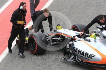 World © Octane Photographic Ltd. Formula 1 - Winter Test 2. Sergio Perez - Sahara Force India VJM10. Circuit de Barcelona-Catalunya. Wednesday 8th March 2017. Digital Ref: 1785LB1D3933