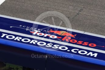 World © Octane Photographic Ltd. Formula 1 - Winter Test 2. Scuderia Toro Rosso logo. Circuit de Barcelona-Catalunya. Wednesday 8th March 2017. Digital Ref: 1785LB1D3938