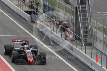 World © Octane Photographic Ltd. Formula 1 - Winter Test 2. Romain Grosjean - Haas F1 Team VF-17. Circuit de Barcelona-Catalunya. Wednesday 8th March 2017. Digital Ref: 1785LB1D4015