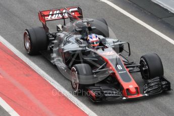 World © Octane Photographic Ltd. Formula 1 - Winter Test 2. Romain Grosjean - Haas F1 Team VF-17. Circuit de Barcelona-Catalunya. Wednesday 8th March 2017. Digital Ref: 1785LB1D4025