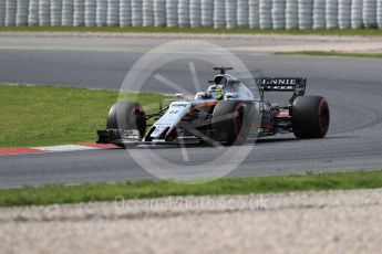 World © Octane Photographic Ltd. Formula 1 - Winter Test 2. Sergio Perez - Sahara Force India VJM10. Circuit de Barcelona-Catalunya. Wednesday 8th March 2017. Digital Ref: 1785LB1D4401