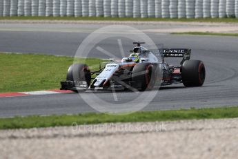 World © Octane Photographic Ltd. Formula 1 - Winter Test 2. Sergio Perez - Sahara Force India VJM10. Circuit de Barcelona-Catalunya. Wednesday 8th March 2017. Digital Ref: 1785LB1D4401