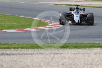 World © Octane Photographic Ltd. Formula 1 - Winter Test 2. Sergio Perez - Sahara Force India VJM10. Circuit de Barcelona-Catalunya. Wednesday 8th March 2017. Digital Ref: 1785LB1D4443