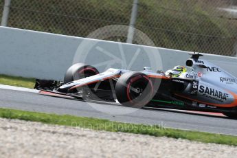 World © Octane Photographic Ltd. Formula 1 - Winter Test 2. Sergio Perez - Sahara Force India VJM10. Circuit de Barcelona-Catalunya. Wednesday 8th March 2017. Digital Ref: 1785LB1D4454