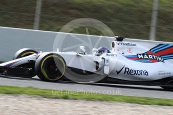 World © Octane Photographic Ltd. Formula 1 - Winter Test 2. Lance Stroll - Williams Martini Racing FW40. Circuit de Barcelona-Catalunya. Wednesday 8th March 2017. Digital Ref: 1785LB1D4476