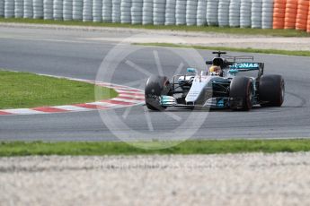 World © Octane Photographic Ltd. Formula 1 - Winter Test 2. Lewis Hamilton - Mercedes AMG Petronas F1 W08 EQ Energy+. Circuit de Barcelona-Catalunya. Wednesday 8th March 2017. Digital Ref: 1785LB1D4544