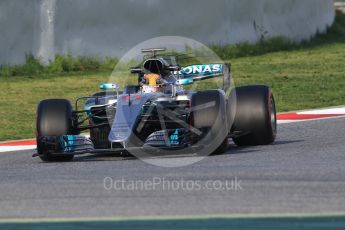 World © Octane Photographic Ltd. Formula 1 - Winter Test 2. Lewis Hamilton - Mercedes AMG Petronas F1 W08 EQ Energy+. Circuit de Barcelona-Catalunya. Thursday 9th March 2017. Digital Ref:1786CB1D2627