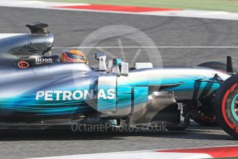 World © Octane Photographic Ltd. Formula 1 - Winter Test 2. Lewis Hamilton - Mercedes AMG Petronas F1 W08 EQ Energy+. Circuit de Barcelona-Catalunya. Thursday 9th March 2017. Digital Ref:1786CB1D2753