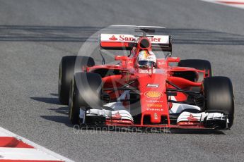 World © Octane Photographic Ltd. Formula 1 - Winter Test 2. Sebastian Vettel - Scuderia Ferrari SF70H. Circuit de Barcelona-Catalunya. Thursday 9th March 2017. Digital Ref:1786CB1D2790