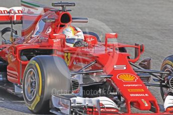 World © Octane Photographic Ltd. Formula 1 - Winter Test 2. Sebastian Vettel - Scuderia Ferrari SF70H. Circuit de Barcelona-Catalunya. Thursday 9th March 2017. Digital Ref:1786CB1D2795