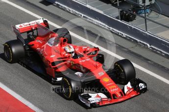 World © Octane Photographic Ltd. Formula 1 - Winter Test 2. Sebastian Vettel - Scuderia Ferrari SF70H. Circuit de Barcelona-Catalunya. Thursday 9th March 2017. Digital Ref:1786CB1D3172