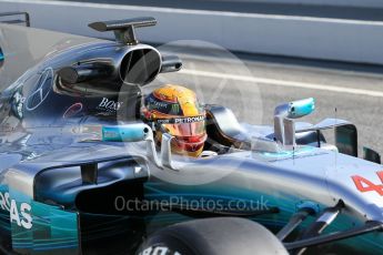 World © Octane Photographic Ltd. Formula 1 - Winter Test 2. Lewis Hamilton - Mercedes AMG Petronas F1 W08 EQ Energy+. Circuit de Barcelona-Catalunya. Thursday 9th March 2017. Digital Ref: 1786CB1D6623