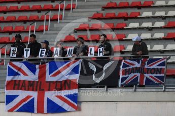 World © Octane Photographic Ltd. Formula 1 - Winter Test 2. Lewis Hamilton - Mercedes AMG Petronas F1 team fans with #TeamLH sign. Circuit de Barcelona-Catalunya. Thursday 9th March 2017. Digital Ref: 1786LB1D5430