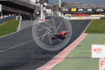 World © Octane Photographic Ltd. Formula 1 - Winter Test 2. Sebastian Vettel - Scuderia Ferrari SF70H and Daniil Kvyat - Scuderia Toro Rosso STR12. Circuit de Barcelona-Catalunya. Thursday 9th March 2017. Digital Ref:1786LB1D6215