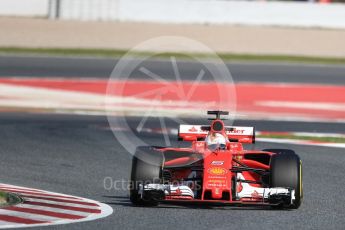 World © Octane Photographic Ltd. Formula 1 - Winter Test 2. Sebastian Vettel - Scuderia Ferrari SF70H. Circuit de Barcelona-Catalunya. Thursday 9th March 2017. Digital Ref:1786LB1D6483