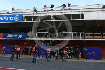 World © Octane Photographic Ltd. Formula 1 - Winter Test 2. Media around the Scuderia Toro Rosso garage. Circuit de Barcelona-Catalunya. Thursday 9th March 2017. Digital Ref: 1786LB5D9767