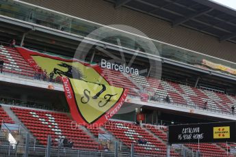 World © Octane Photographic Ltd. Formula 1 - Winter Test 2. Scuderia Ferrari flags. Circuit de Barcelona-Catalunya. Thursday 9th March 2017. Digital Ref: 1786LB5D9793