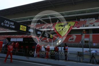 World © Octane Photographic Ltd. Formula 1 - Winter Test 2. Scuderia Ferrari flags. Circuit de Barcelona-Catalunya. Thursday 9th March 2017. Digital Ref: 1786LB5D9800