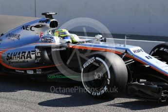 World © Octane Photographic Ltd. Formula 1 - Winter Test 2. Sergio Perez - Sahara Force India VJM10. Circuit de Barcelona-Catalunya. Friday 10th March 2017. Digital Ref: 1787CB1D3570