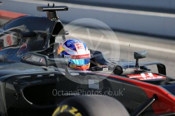 World © Octane Photographic Ltd. Formula 1 - Winter Test 2. Romain Grosjean - Haas F1 Team VF-17. Circuit de Barcelona-Catalunya. Friday 10th March 2017. Digital Ref:1787CB1D3635