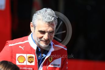 World © Octane Photographic Ltd. Formula 1 - Winter Test 2. Maurizio Arrivabene – Managing Director and Team Principal of Scuderia Ferrari. Circuit de Barcelona-Catalunya. Friday 10th March 2017. Digital Ref:1787CB1D3778