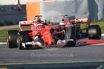 World © Octane Photographic Ltd. Formula 1 - Winter Test 2. Kimi Raikkonen - Scuderia Ferrari SF70H and Fernando Alonso - McLaren Honda MCL32. Circuit de Barcelona-Catalunya. Friday 10th March 2017. Digital Ref:1787CB1D6730