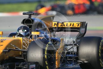 World © Octane Photographic Ltd. Formula 1 - Winter Test 2. Nico Hulkenberg - Renault Sport F1 Team R.S.17 and Max Verstappen - Red Bull Racing RB13. Circuit de Barcelona-Catalunya. Friday 10th March 2017. Digital Ref:1787CB1D6847