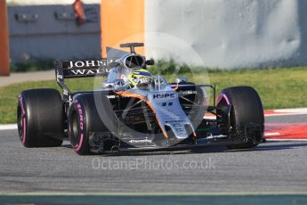 World © Octane Photographic Ltd. Formula 1 - Winter Test 2. Sergio Perez - Sahara Force India VJM10. Circuit de Barcelona-Catalunya. Friday 10th March 2017. Digital Ref:1787CB1D6870