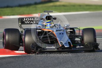 World © Octane Photographic Ltd. Formula 1 - Winter Test 2. Sergio Perez - Sahara Force India VJM10. Circuit de Barcelona-Catalunya. Friday 10th March 2017. Digital Ref:1787CB1D6875