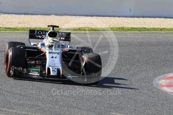 World © Octane Photographic Ltd. Formula 1 - Winter Test 2. Sergio Perez - Sahara Force India VJM10. Circuit de Barcelona-Catalunya. Friday 10th March 2017. Digital Ref:1787CB1D7050