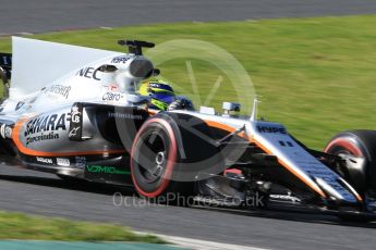 World © Octane Photographic Ltd. Formula 1 - Winter Test 2. Sergio Perez - Sahara Force India VJM10. Circuit de Barcelona-Catalunya. Friday 10th March 2017. Digital Ref:1787CB1D7154