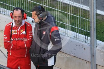 World © Octane Photographic Ltd. Formula 1 - Winter Test 2. Guenther Steiner - Team Principal of Haas F1 Team talking with Ferrari. Circuit de Barcelona-Catalunya. Friday 10th March 2017. Digital Ref: 1787LB1D7096