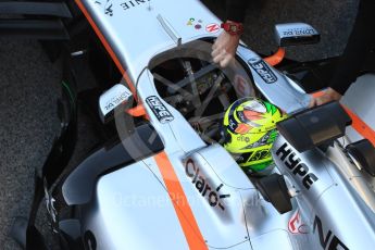 World © Octane Photographic Ltd. Formula 1 - Winter Test 2. Sergio Perez - Sahara Force India VJM10. Circuit de Barcelona-Catalunya. Friday 10th March 2017. Digital Ref: 1787LB1D7111