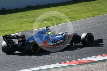 World © Octane Photographic Ltd. Formula 1 - Winter Test 2. Sergio Perez - Sahara Force India VJM10. Circuit de Barcelona-Catalunya. Friday 10th March 2017. Digital Ref:1787LB1D7615