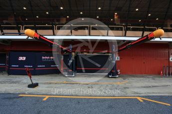 World © Octane Photographic Ltd. Formula 1 - Winter Test 2. Red Bull Racing pit box. Circuit de Barcelona-Catalunya. Friday 10th March 2017. Digital Ref: 1787LB5D9972