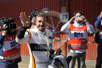 World © Octane Photographic Ltd/Sean Ramsell. Formula 1 - Winter Test 2. Fernando Alonso - McLaren Honda MCL32, stop 2. Circuit de Barcelona-Catalunya. Friday 10th March 2017. Digital Ref:1787SRD39460
